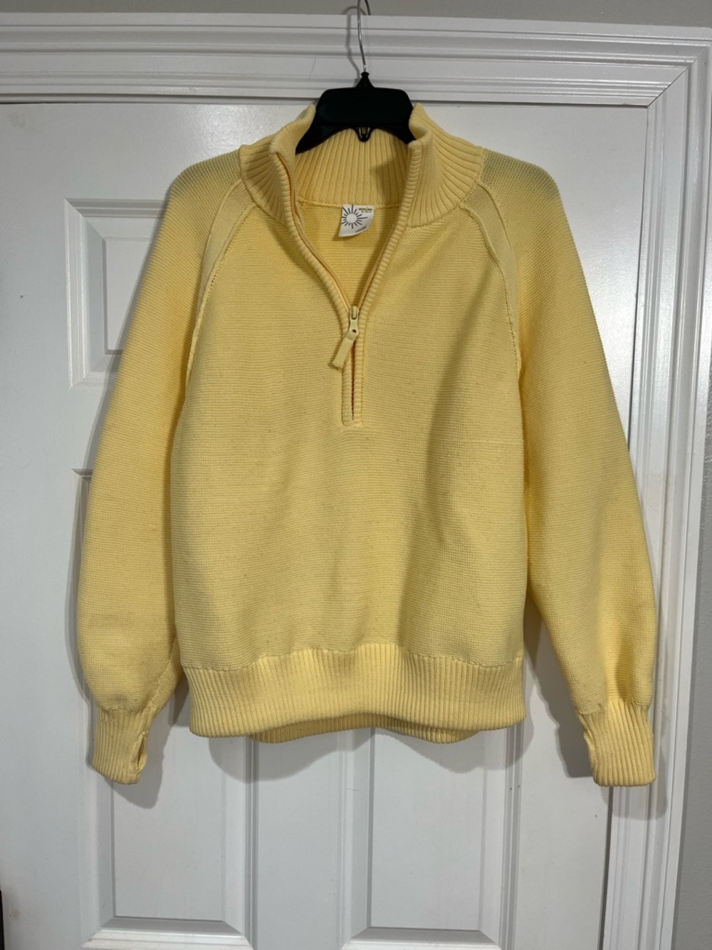aerie Yellow Half-Zip Pullover Sweater